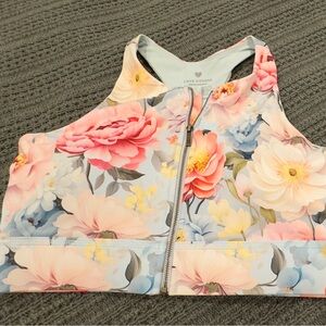 Floral Sports Bra - Pink and Blue size medium